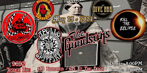 Imagem principal do evento 66Aces (Sask), Apollo Spitfire, The Goodsons & Kill The Eclipse