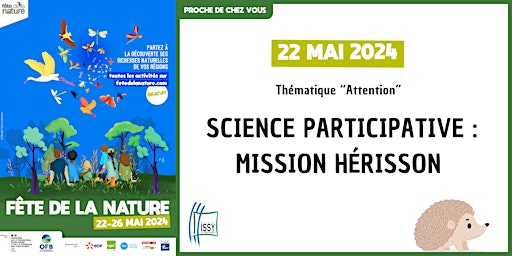 Fête de la Nature - Mission hérisson : Partie 1/2 (science participative) primary image