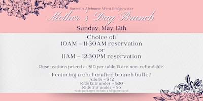 Imagem principal do evento Mother's Day Brunch (10am or 11am reservations)