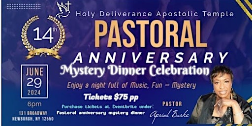 Immagine principale di Pastoral anniversary mystery dinner celebration 