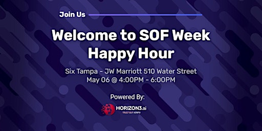 Imagem principal do evento Welcome to SOF Week Happy Hour powered by Horizon3.ai