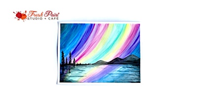 Imagem principal do evento In-Studio Watercolour Paint Night - Northern Lights over the Lake