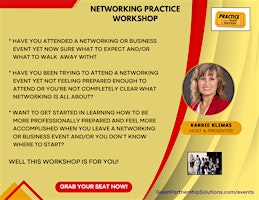 Hauptbild für NETWORKING PRACTICE WORKSHOP:  Achieve Networking Success in Real Time!
