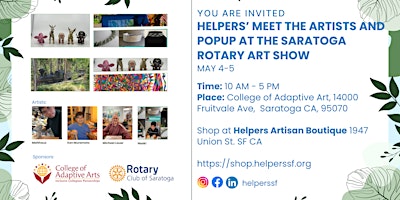 Primaire afbeelding van Helpers' Meet The Artists & Popup at The Saratoga Rotary Art Show