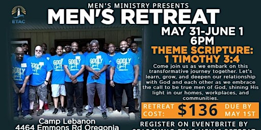 Imagem principal do evento 2024 ETAC Lighthouse Ministries Men's Retreat