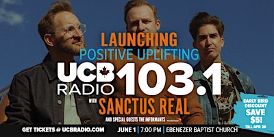 Imagem principal do evento SANCTUS REAL - Saskatoon UCB 103FM Radio Launch Concert