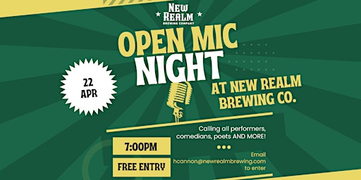 Imagen principal de Open Mic Night at New Realm Brewing