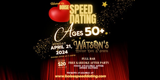 Primaire afbeelding van Speed Dating 50+ Ages @ Watsons Mystery Cafe & Spirits