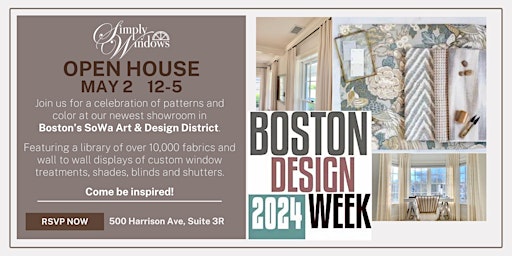 Imagem principal do evento Simply Windows SoWa Showroom Open House - Boston Design Week 2024