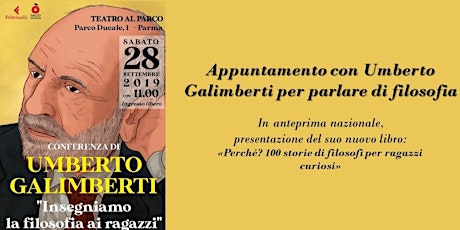 Immagine principale di Incontro con Umberto Galimberti - "Insegniamo la filosofia ai ragazzi" 