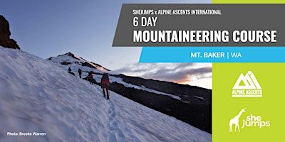 Primaire afbeelding van SheJumps x AAI | 6 Day Mountaineering Course | Kulshan (Mt Baker) | WA