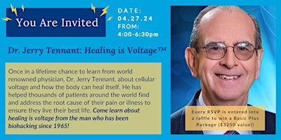 Primaire afbeelding van Exclusive Live Q&A with Dr. Jerry Tennant (pioneer of Healing is Voltage™)