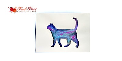 Imagem principal do evento In-Studio Watercolour Paint Night - Glow in the Dark Galaxy Cat
