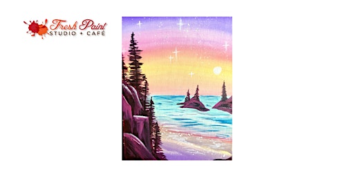 In-Studio Paint Night - Pastel Cliffside Beach Acrylic Painting  primärbild