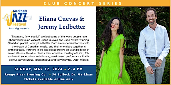Markham Jazz Festival presents Eliana Cuevas and Jeremy Ledbetter in concert