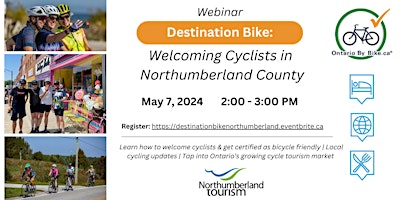 Image principale de Webinar: Destination Bike - Welcoming Cyclists in Northumberland County