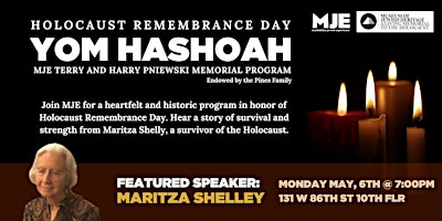 Yom Hashoah/Holocaust Remembrance Day  & Dessert Reception | 20s 30s YJPs primary image