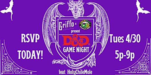 Imagem principal do evento D&D Game Night feat. HolyChileMole