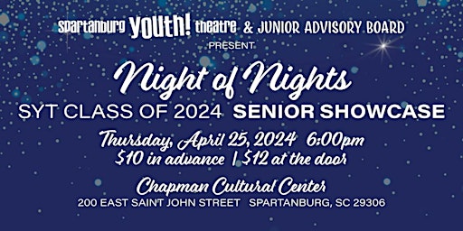 Primaire afbeelding van NIGHT OF NIGHTS: SYT Class of 2024 Senior Showcase