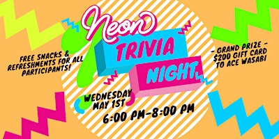 Primaire afbeelding van NEON Trivia Night - May