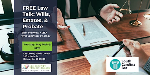 Imagem principal do evento Wills, Estates & Probate Free Law Talk
