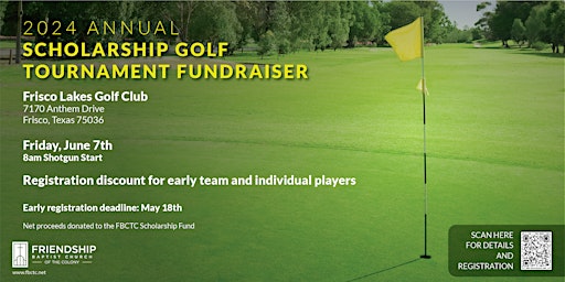 Primaire afbeelding van 2024 Annual Scholarship Golf Tournament Fundraiser