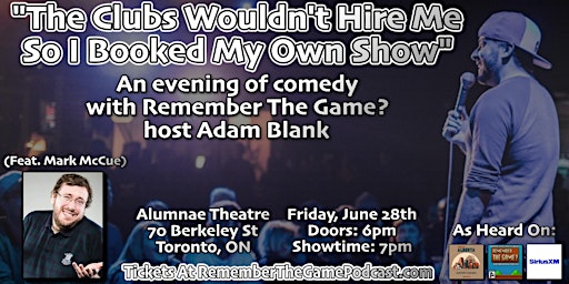 Imagem principal de An evening of comedy with 'Remember The Game?' host Adam Blank