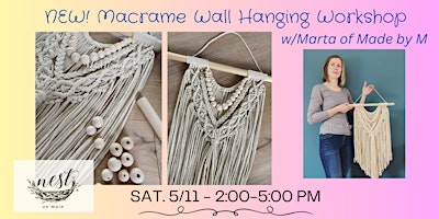 Imagen principal de NEW! Macrame Wall Hanging Workshop with Marta of Made by M
