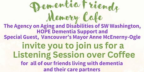 Memory Cafe Invites you to a Listening Session over Coffee.