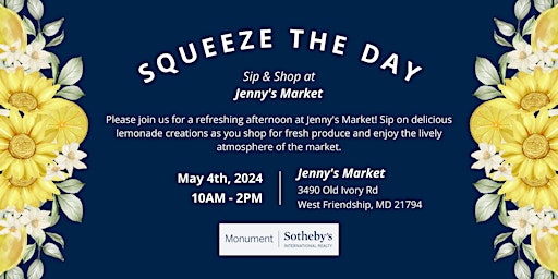 Squeeze The Day : Spring Lemonade Event. Sip and Shop at Jenny's Market  primärbild