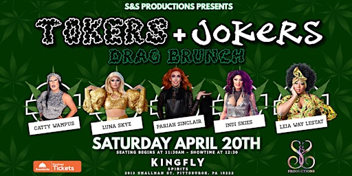 Image principale de Tokers and Jokers Drag Brunch at Kingfly Spirits!