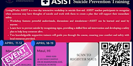 The Cohen Clinic presents ASIST Suicide Prevention Training Maui
