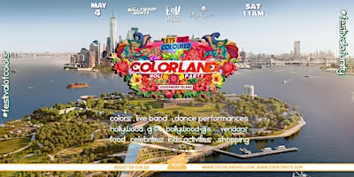 Image principale de Biggest Spring Festival of colors "COLORLAND HOLI" on Governors Island, NYC
