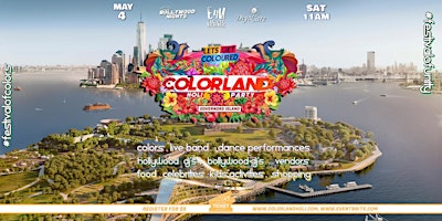 Imagen principal de Biggest Spring Festival of colors "COLORLAND HOLI" on Governors Island, NYC