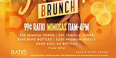 Primaire afbeelding van RATIO HOUSTON BRUNCH & DAY PARTY on SUNDAYS -RSVP NOW! FREE ENTRY