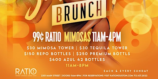 RATIO HOUSTON BRUNCH & DAY PARTY on SUNDAYS -RSVP NOW! FREE ENTRY primary image