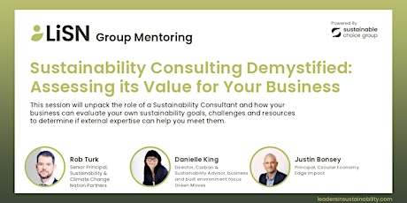 Immagine principale di Sustainability Consulting Demystified-Assessing its value for your Business 