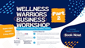 Imagen principal de Wellness Warriors Workshop [Online] - Part 2