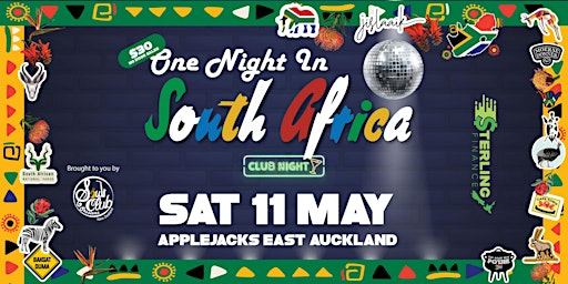 Imagem principal do evento One Night in South Africa  East Auckland @ Applejacks 2024