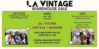 Immagine principale di LA VINTAGE WAREHOUSE SALE 