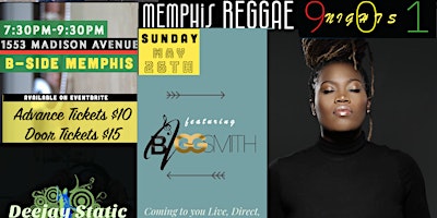 Hauptbild für Memphis Reggae Nights feat. BIGG SMITH and DJ Static