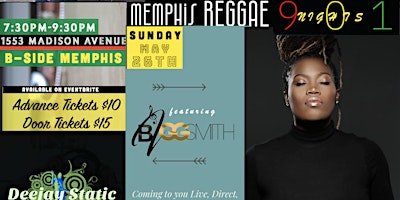 Immagine principale di Memphis Reggae Nights feat. BIGG SMITH and DJ Static 