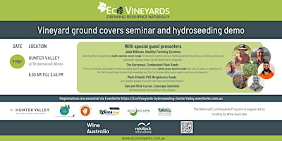 Imagem principal do evento Hunter Valley EcoVineyards ground covers seminar and hydroseeding demo