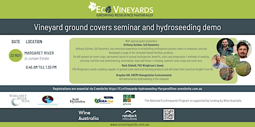 Imagem principal do evento Margaret River EcoVineyards ground covers seminar and hydroseeding demo