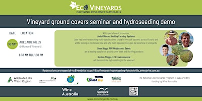 Adelaide Hills EcoVineyards ground covers seminar and hydroseeding demo