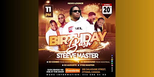Imagem principal do evento STEEVE MASTER BIRTHDAY BASH @ NUVO - OTTAWA BIGGEST PARTY & TOP DJS!