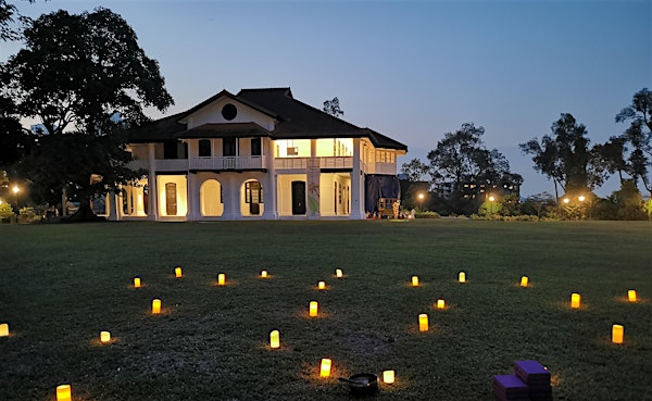 Relaxing Hatha Yoga Class at the Botanic Garden with magical candlelights