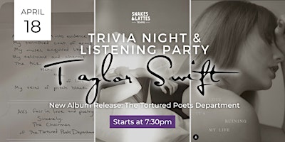 Primaire afbeelding van Taylor Swift Trivia and New Album Listening Party - Tempe (AZ)