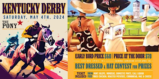 Imagen principal de KENTUCKY DERBY PARTY AT THE PONY MAY 4