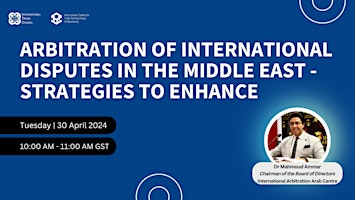 WEBINAR: Arbitration of International Disputes in the Middle East primary image